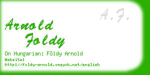 arnold foldy business card